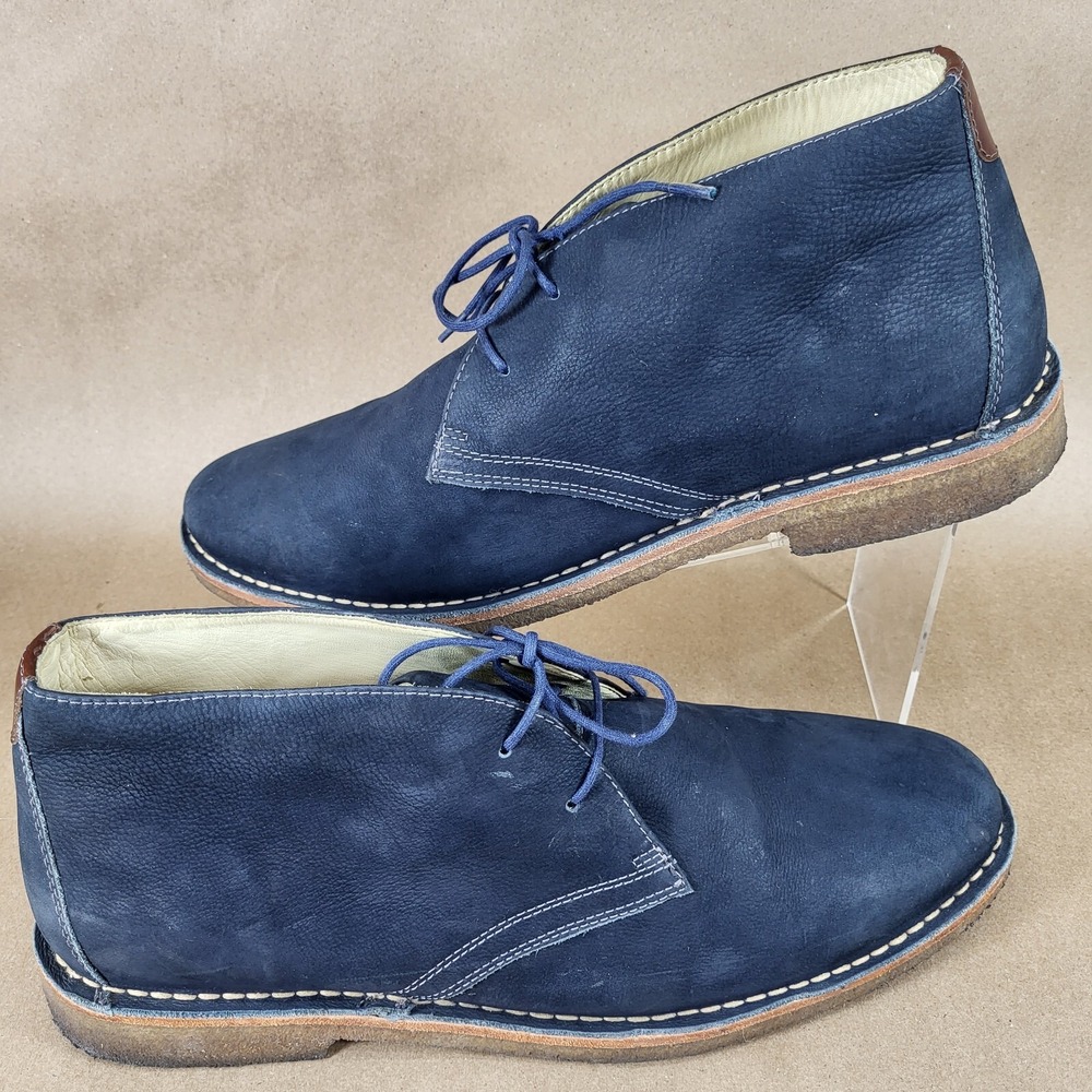 Johnston Murphy Men's 13 M Medium Blue Sheepskin Chukka Shoes Boots 25-3498